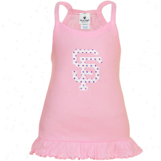 San Francisco Giants Toddler Girls Pink Ruffle Logo Tunic Tank Top