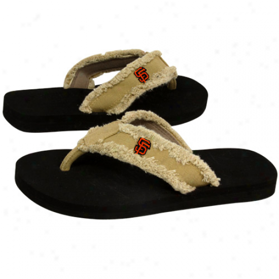 San Francisco Giants Unisex Khaki Frayed Flip Flops