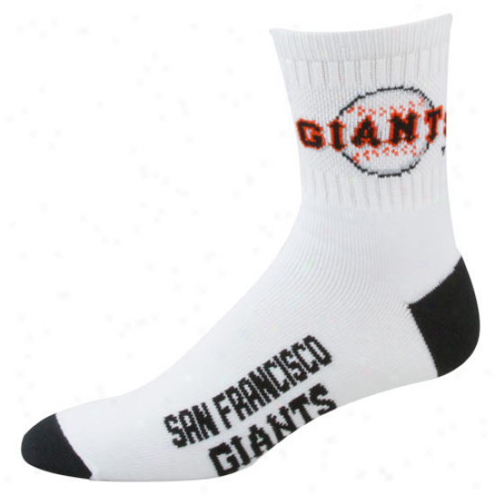 San Francisco Giants White Team Logo Quarter-length Socks