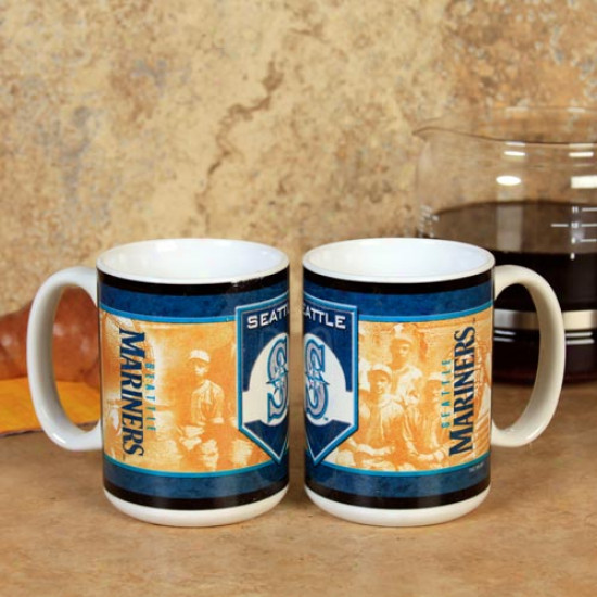 Seattle Mariners 15oz. 2-pack Nostalgic Ceramic Mug Set