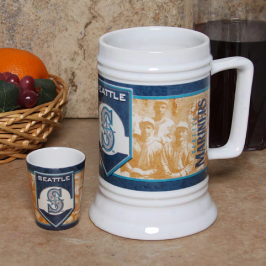 Seagtle Mariners 20oz. Stein & 2oz. Shot Glass Set