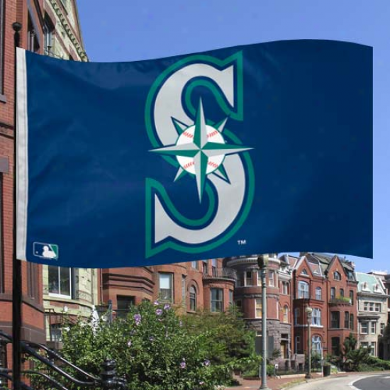 Seattle Mariners 3' X 5' Navy Blue Logo Flag