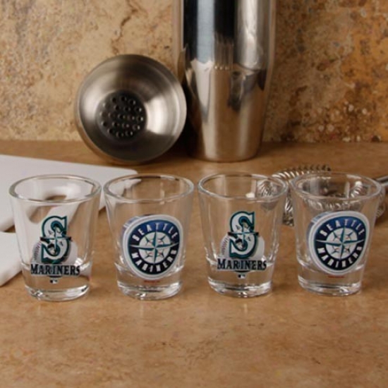 Seattle Mariners 4-pack Enhanced High-definition Design Shot Glass Set