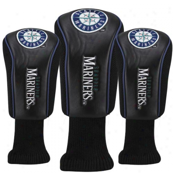 Seattle Mariners Black 3-pack Golf Club Headcovers