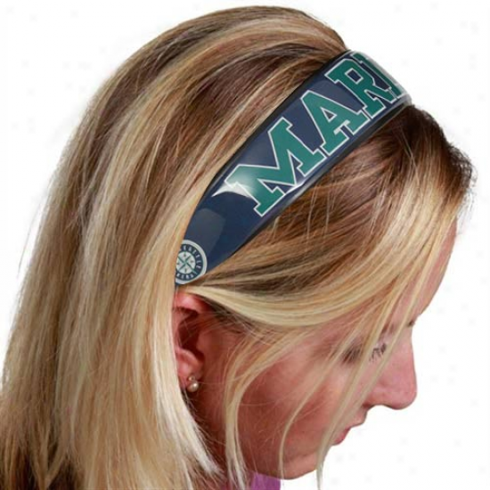 Seattle Mariners Ladies Navy Pedantic  Large Domed Headband