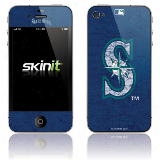 Seattle Marners Navy Blue Iphone 4 Distressed Skin