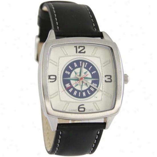 Seattle Mariners Retro Watch W/ Leather Band