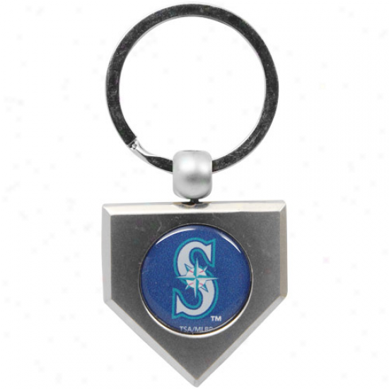 Seattle Mariners Silver Pewter Home Plate Keychain