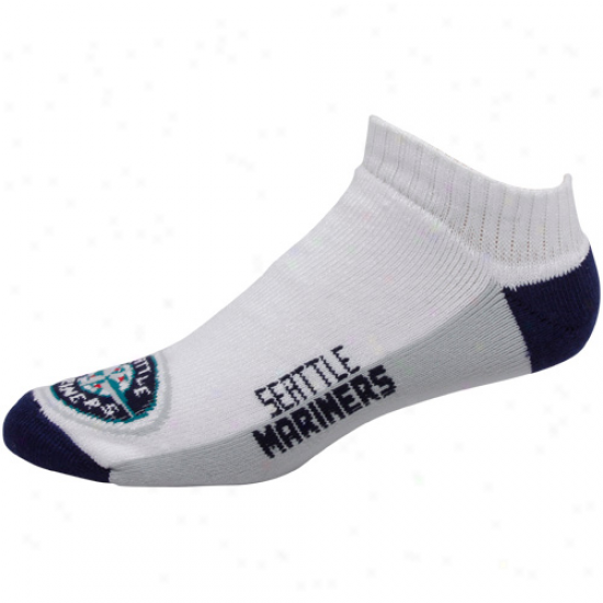 Seattle Mariners White Color Block Ankle Socks