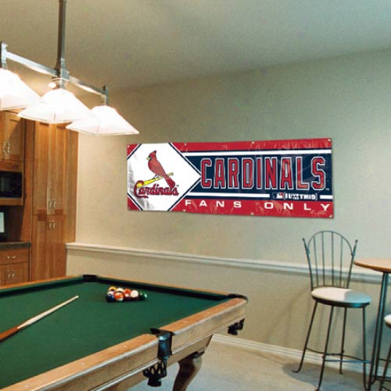 St. Louis Cardinals 2' X 6' Red-navy Blie Fans Only Vinyl Banner