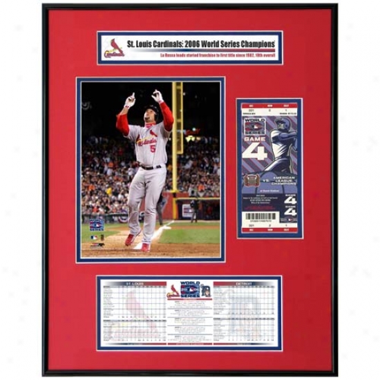 St Louis Cardinals 2006 World Series Champions Albert Pujols Ticket Frame Jr