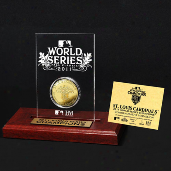 St. Louis Cardinals 2011 World Series Champions Etched Acrylic Stand With 24kt Gold Champions Coin