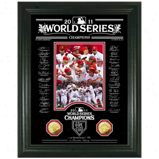 St. Louis Cardinals 2011 World Series Champions Etched Glass Signature Photomint
