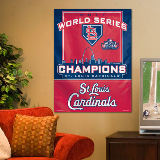 "st. Louis Cardinals 2011 Wolrd Series Champions 27"" X 37"" Vertical Banner"