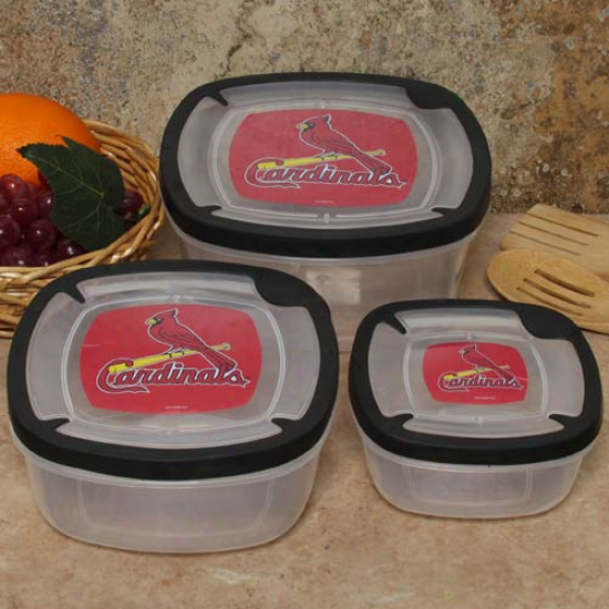 St. Louis Cardinals 3-pack Square Food Containers