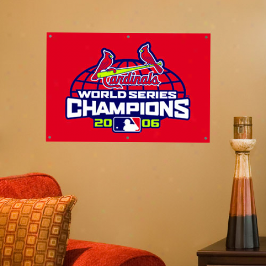 St. Loius Cardinals 3' X 2' Pastoral pipe 2006 World Series Championshio Applique Banner