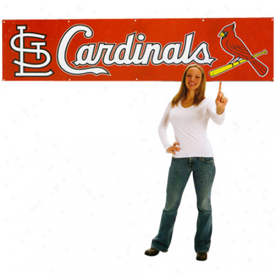 St. Louis Cardinals 8' X 2' Red Applique Banner
