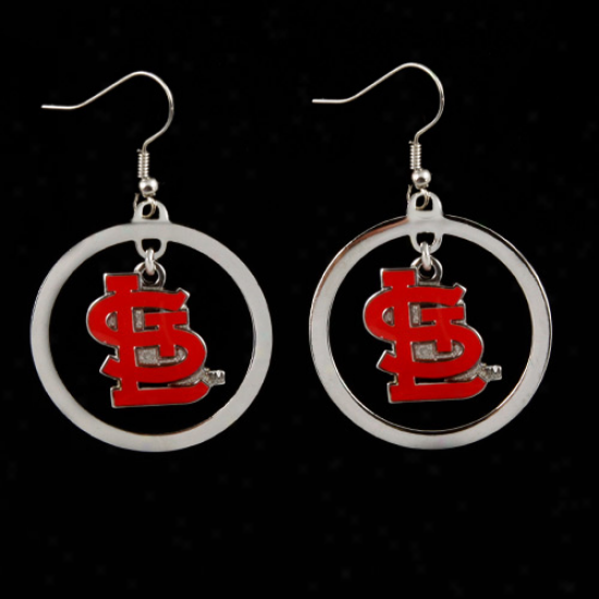 St. Louis Cardinals Floating Logo Hoop Earrings