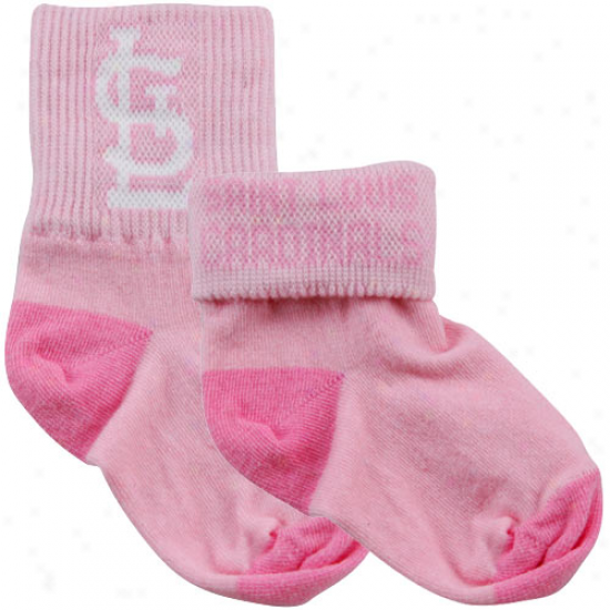 St. Louis Cardinals Infant Pink Roll Boitie Socks