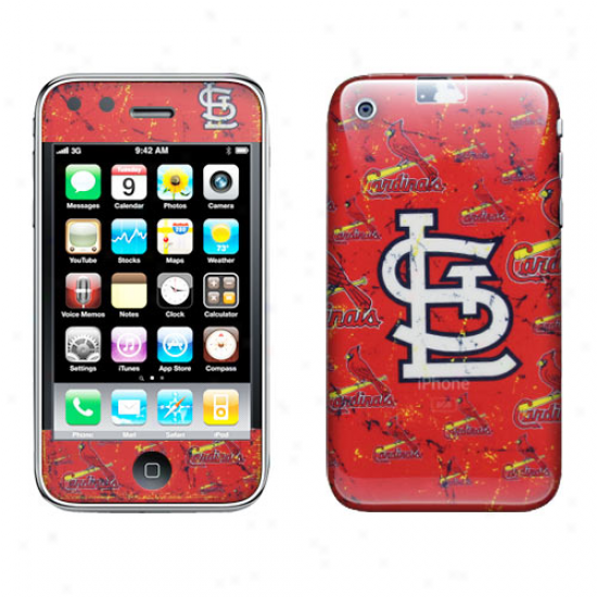 St. Louis Cardinals Iphone 3g/3gs Distressed Skin - Red