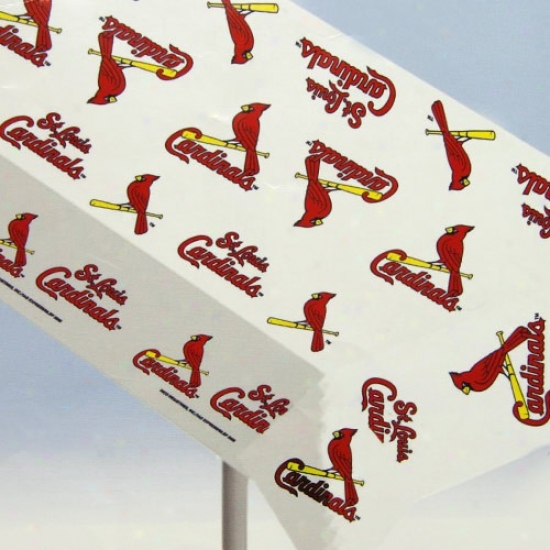 St. Louis Cardinals Mlb Team Logo Plastic Tablecloth