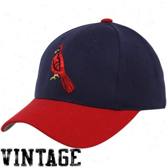 St. Louis Cardinals Navy Blue-red 1942 Throwback Cooperstown Fitted Hat