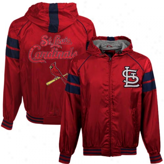 St. Louis Cardinals Red Flea Flicker Full Zip Hoodie Jacket