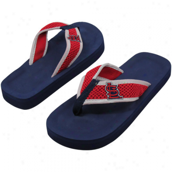 St. Louis Cardinals Unisex Basic Flip Flops - Navy Blue