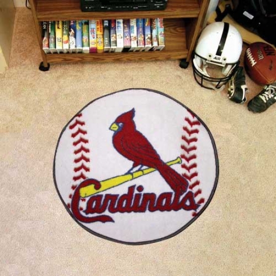 St. Louis Cardinals White Round Baseball Mat