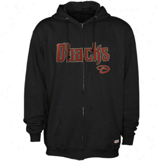 Stitches Arizona Diamondbacks Black Team Applique Full Zip Hoodie Sweatshirt