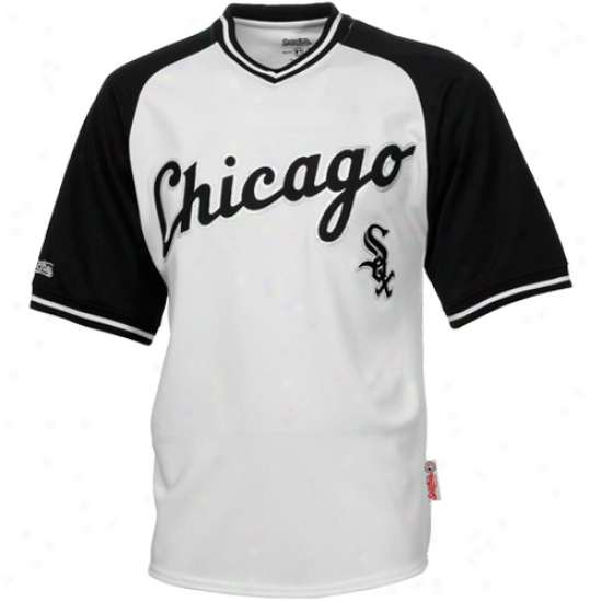 Stitches Chicago White Sox Mesh Pullover V-necck Jersey - White