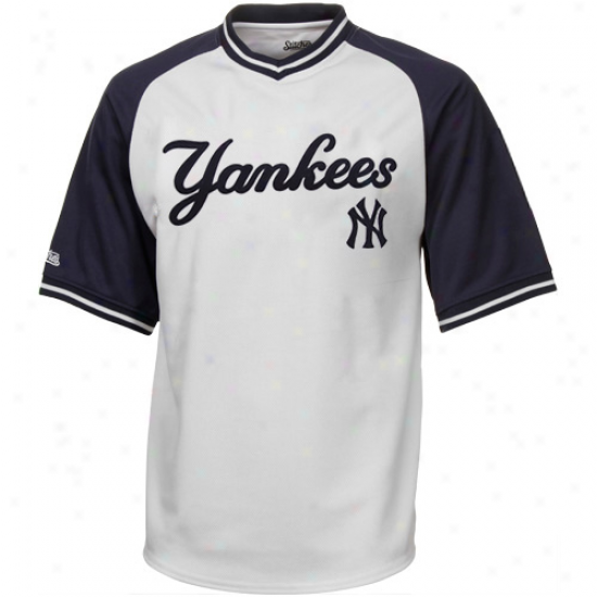 Stitches New York Yankees Youth Mesh Pullover V-neck Jersey - White