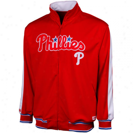 Stitches Philadelphia Phillies Red First Base Full Zip Track Jacket