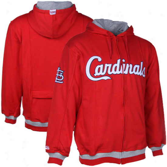 Stitches St. Louis Cardinals Red Original Full Zip Hoodie Sweatshirt