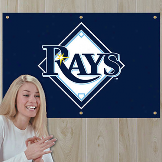 Tampa Bay Rays 3' X 2' Navy Blue Applique Logo Fan Banner