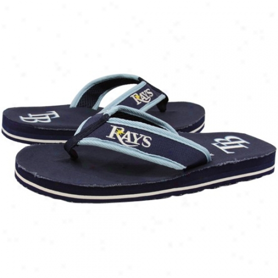 Tampa Bay Rays Navy Blue Contoured Flip Flops