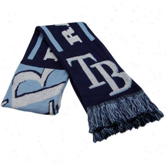 Tampa Bay Rays Navy Blue Team Fringed Knit Scarf