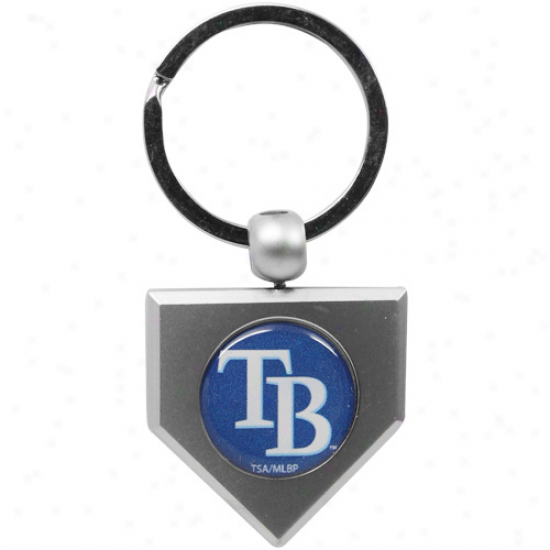 Tampa Bay Rays Silver Pewter Home Plate Keychain
