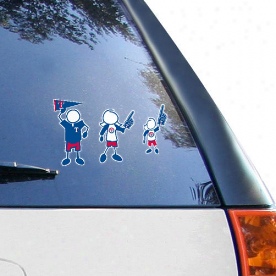 Texas Rangers 12'' X 12'' Family Car Decal Sheet