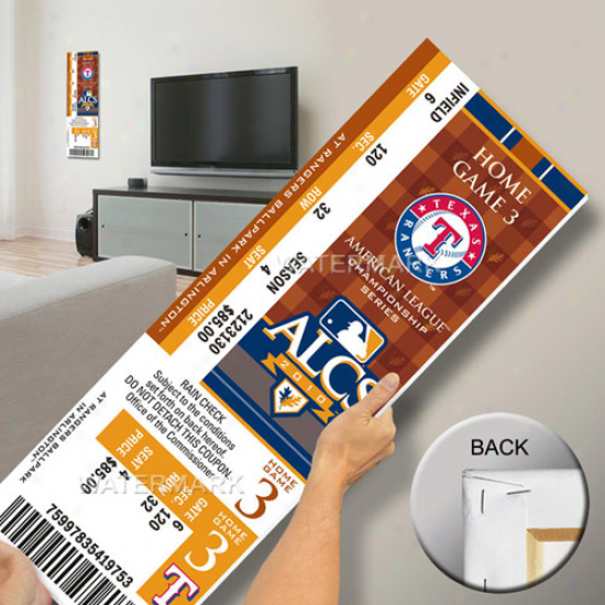 Texas Rangers 2010 Alcs Champions Mega Ticket