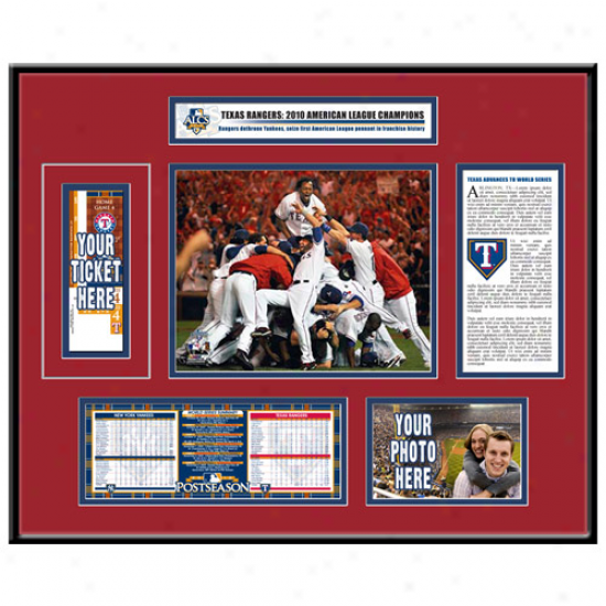 Texas Rangers 2010 Alcs Champions Ticke5 Frame