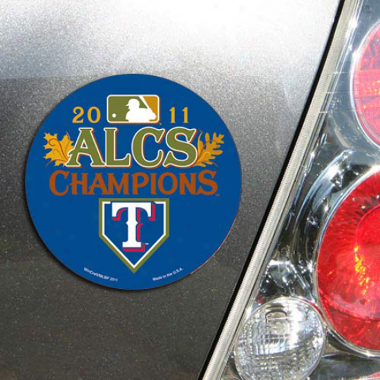 "texas Rangers 2011 American League Champions4"" Die-cut Round Magnet"