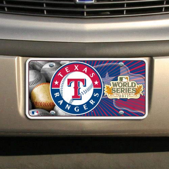 Texas Raangers 2011 Mlb World Series Re~ Metal License Plate