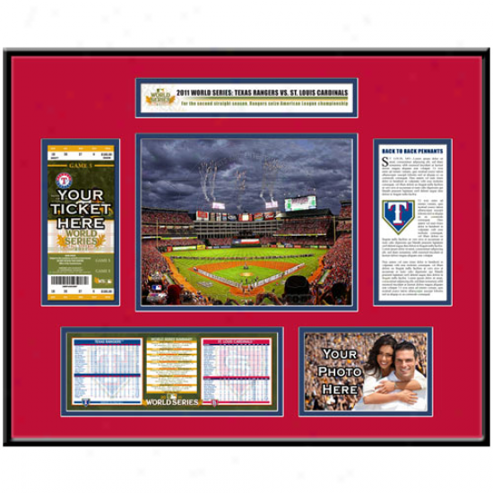 Texas Rangers 2011 World Series Ticket Frame