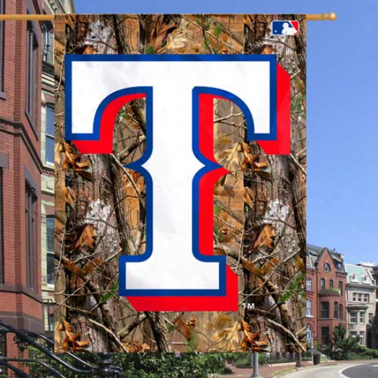 Texas Rangers 27'' X 37'' Camo Vertical Banner Flag