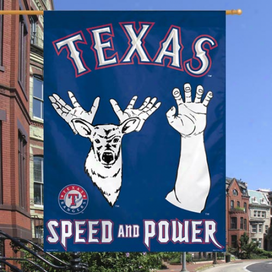 Texas Rangers 27'' X 37'' Royal Blue Speed & Powerr Vertical Banner Flag