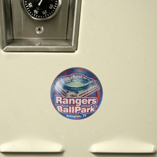 Texas Rangers Domed Crystal Stadium Magnetized Paperweight