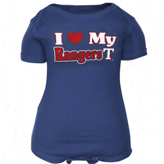 Texas Rangers Infant Royal Blue I Heart My Team Creeper