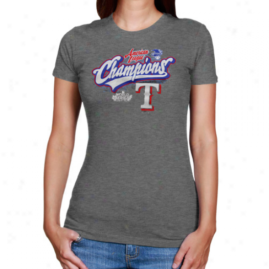 Texas Rangers Ladies 2011 American League Cgampions Arch Tri-blend T-shirt - Charcoal