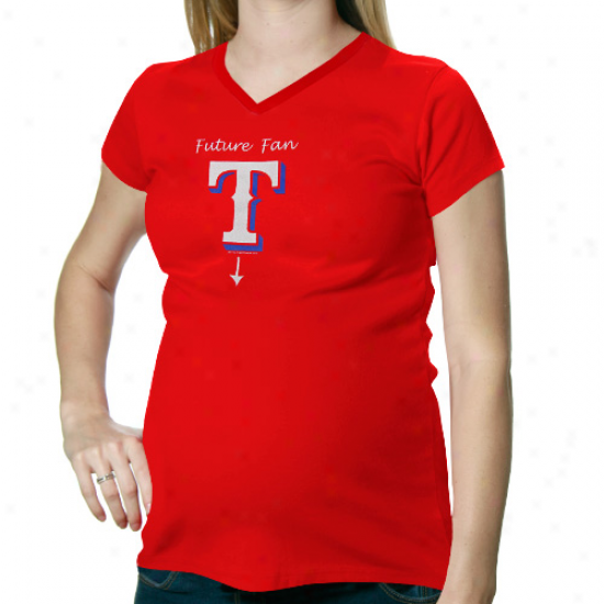 Texas Rangers Ladies Future Fan Maternity V-neck T-shirt - Red